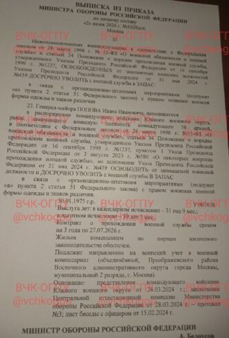 The Cheka-OGPU publishes an extract from the order on early dismissal from military service in...