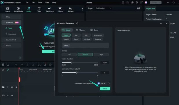 Start Generating Ai Music In Filmora