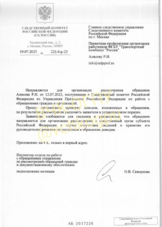 As the Cheka-OGPU learned, the Investigative Committee began an investigation against the head of the garage...