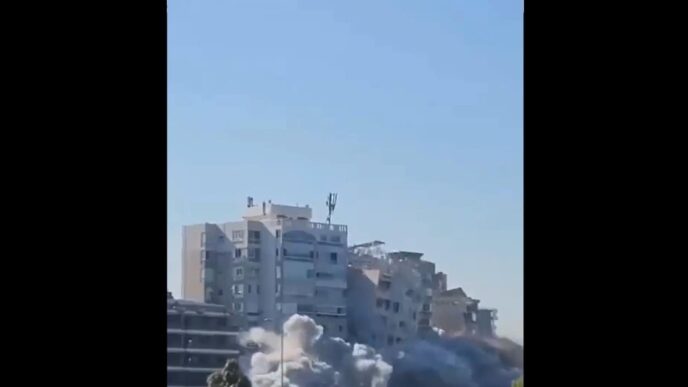 Eleven-storey building toppled as Israel keeps up Lebanon strikes