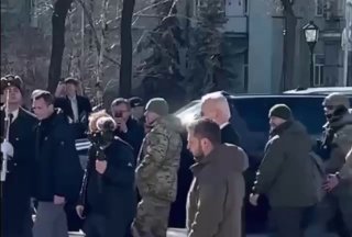 The White House issued a statement in connection with Biden's visit to Kyiv: "While the world is ready...