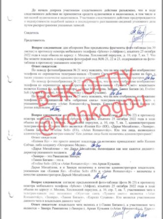 “I asked whether Ksenia Anatolyevna Sobchak was aware of this meeting. From this census...