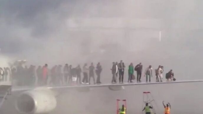 Fire aboard US airliner after diverted to Denver, 12 injured